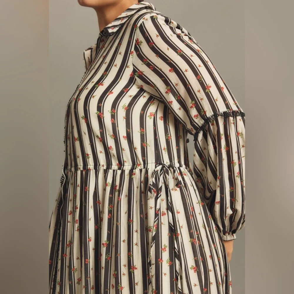 Anthropologie Printed Buttondown Shirt Dress - Picture 2 of 7